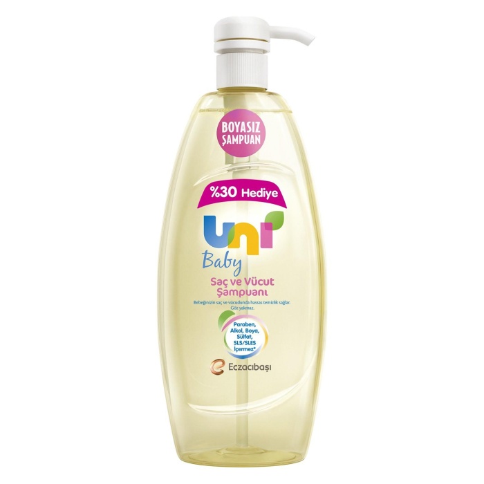 Uni Baby Boyasız Bebek Saç ve Vücut Şampuanı 2 x 900 ML