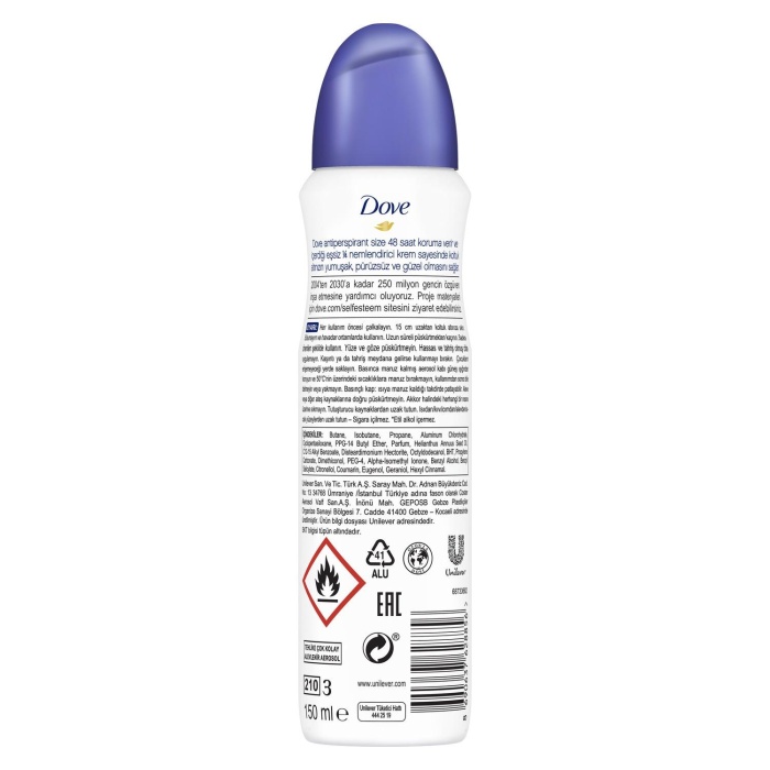 Dove Original Kadın Sprey Deodorant 150 ML