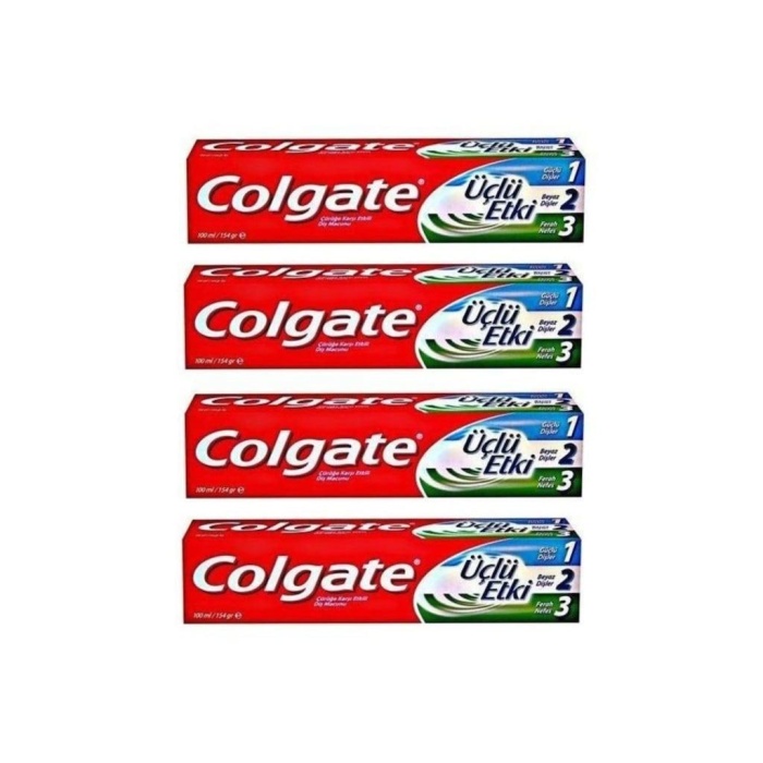 Colgate Üçlü Etki Çürüklere Karşı Koruma Diş Macunu 100 ML x 4