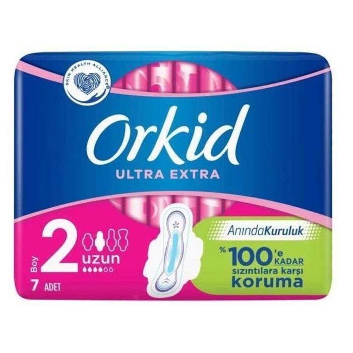 Orkid Ultra Ekstra Hijyenik Ped Boy 2 Uzun 7 Adet