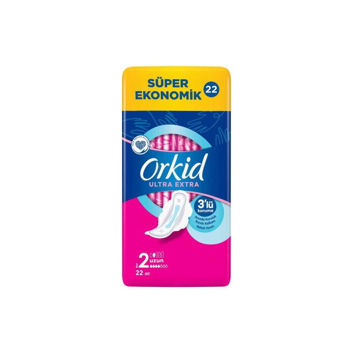 Orkid Ultra Ekstra Süper Ekonomik Hijyenik Ped Uzun 22li