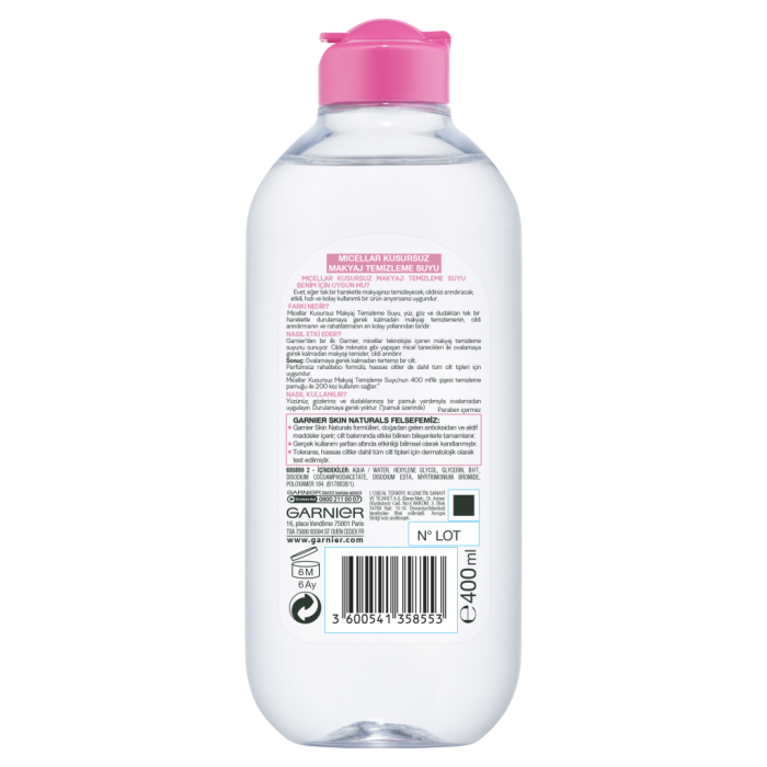 Garnier Micellar Hassas Ciltler Kusursuz Makyaj Temizleme Suyu 400 ML