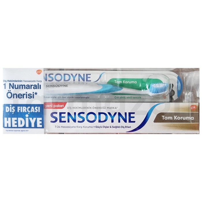 Sensodyne Tam Koruma Diş Macunu 75 ML + Tam Koruma Diş Fırçası Yumuşak