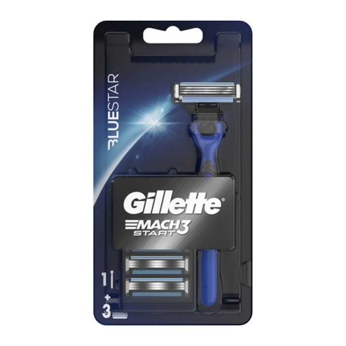 Gillette Mach 3 Start Tıraş Makinesi + 3 Yedek Bıçak Bluestar