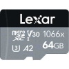 Lexar 64GB Professional 1066X UHS-I MicroSDXC Memory Card + SD Adaptör (Silver Series)