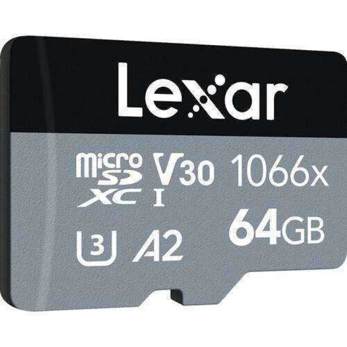 Lexar 64GB Professional 1066X UHS-I MicroSDXC Memory Card + SD Adaptör (Silver Series)