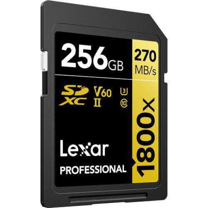 Lexar SD 256GB Profesyonel 1800x UHS-II SDXC Hafıza Kartı (GOLD Serisi)