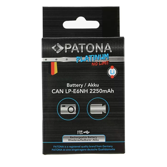 Patona Platinum Canon LP-E6NH USB-C Girişli Batarya