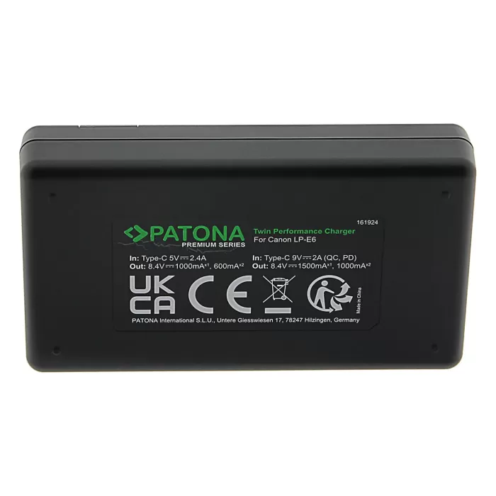 Patona Premium Canon LP-E6 İkili Şarj Cihazı + PD20W Adaptör