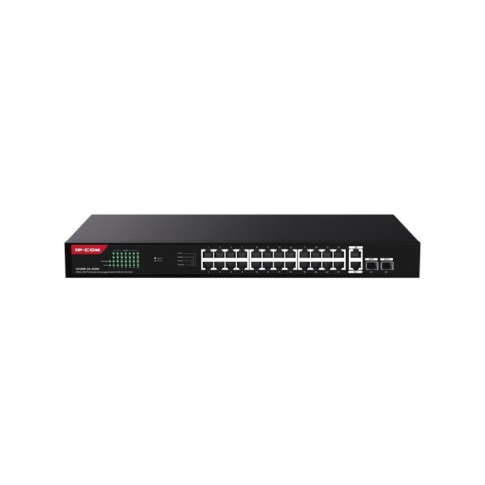 IP-COM G1128-24-410W 24 PORT GIGABIT +2XGB RJ45/SFP UPLINK 370W POE RACKMOUNT SWITCH