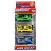 Die Cast Metal 3lü Yarış Arabaları Yeşil Araçlı