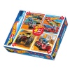 1895 DıyToy 4ü1 arada Puzzle Set - Hot Wheels / 24+35+54+70 Parça Puzzle