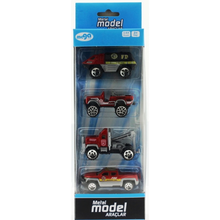 4Lü Die Cast İtfaiye Seti