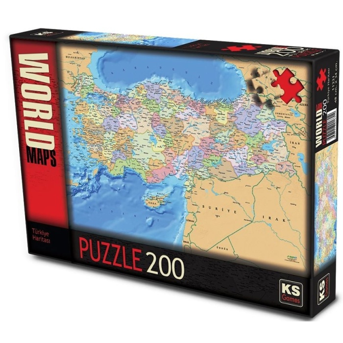 KS Puzzle 200 Parça Türkiye Siyasi Haritası