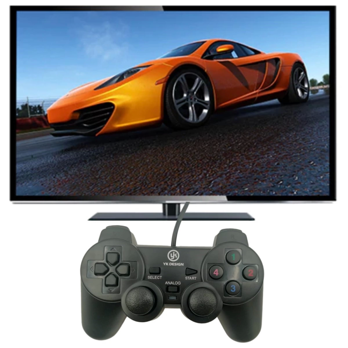 Çift Titreşimli Usb Kablolu Oyun Kolu Pc Uyumlu Vibration Gamepad