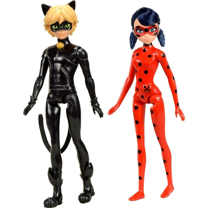 MRA67000 Miraculous 26 cm LadyBug ve Cat Noir - 50275