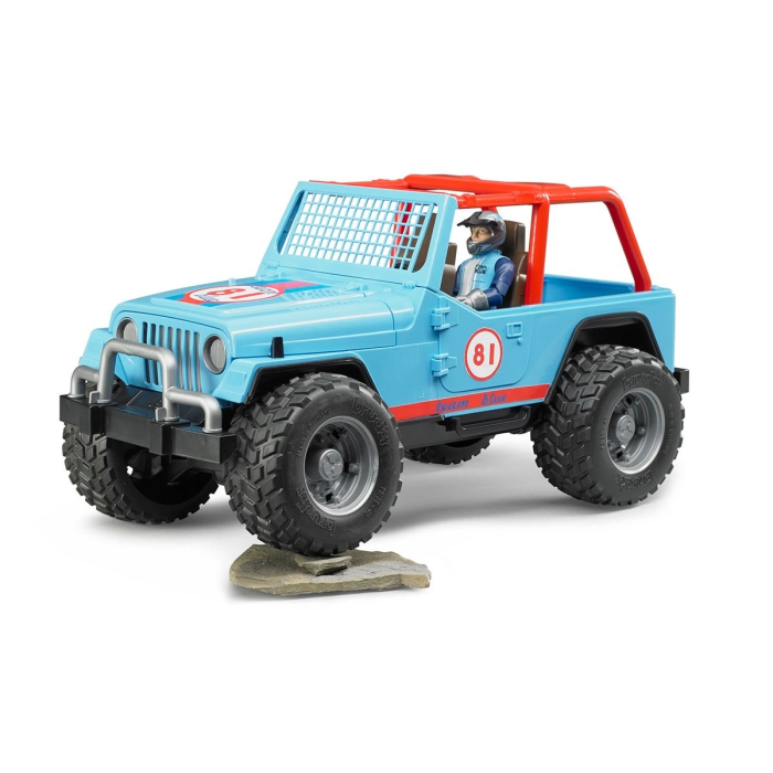 Jeep Cross Mavi Safari Aracı Ve Kasklı Pilotu