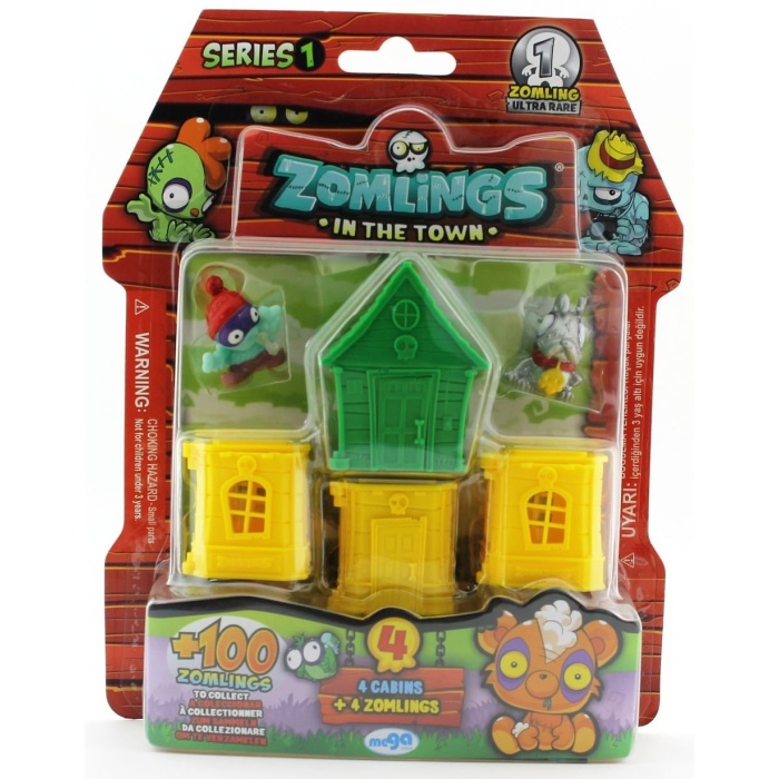 Zomlings 4Lü Paket Seri 1 Yeşil Evli  P00972