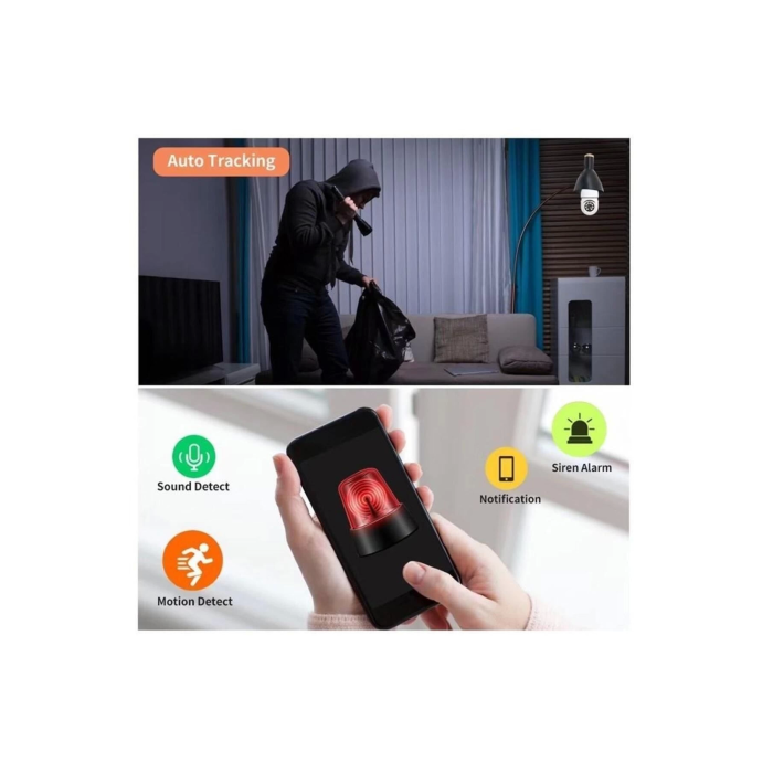 Wifi 360 Panoramik Ampul Kamera Güvenlik Kamerası Çift Wifi 360 Derece Gece Görüşlü