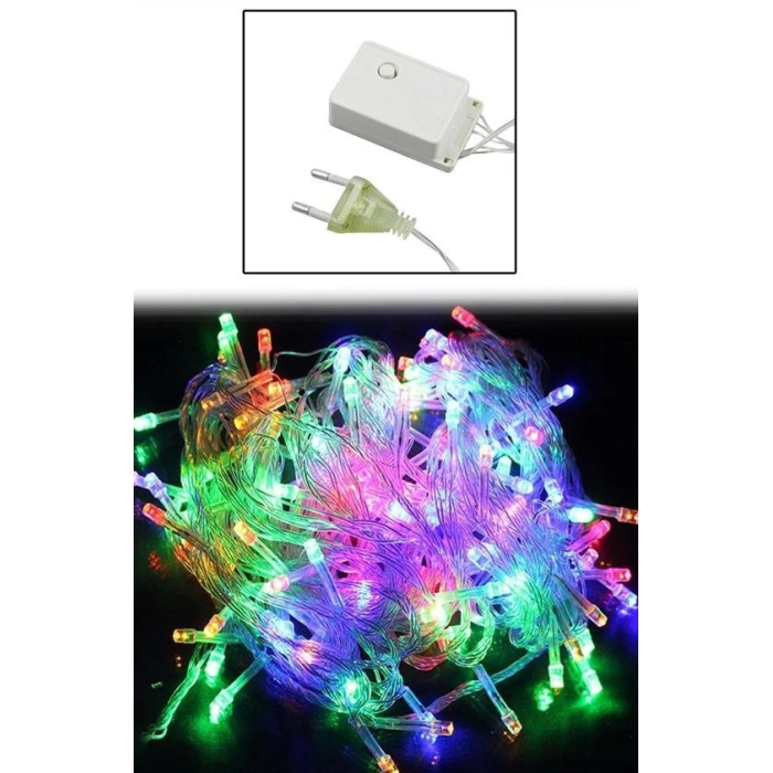 10 Metre 100 Ledli 8 Fonksiyonlu Karışık Renkli Rgb Led Lamba