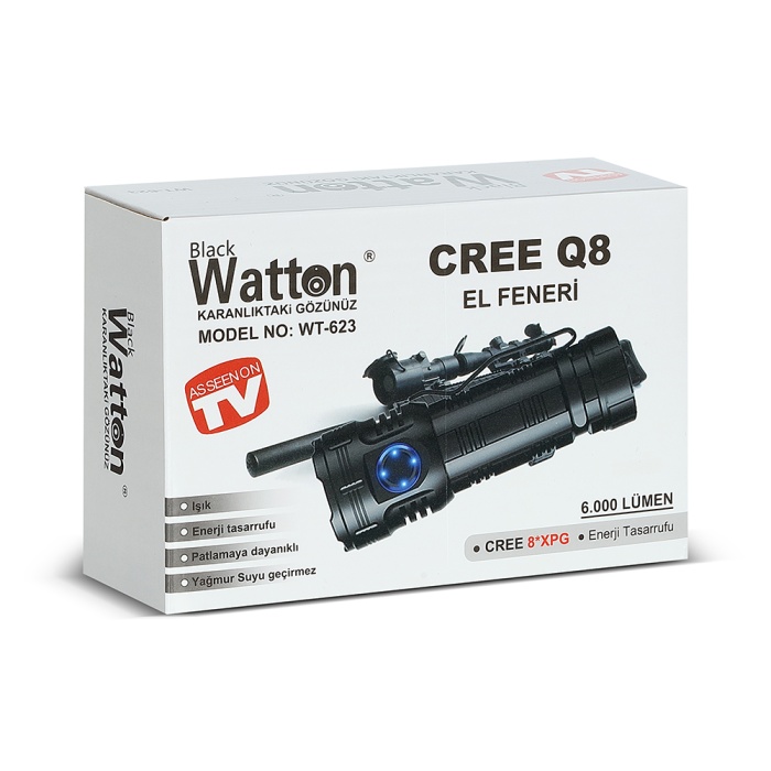 Cree Q8- XQG 8+1 Led  Şarjlı El Feneri WT-623