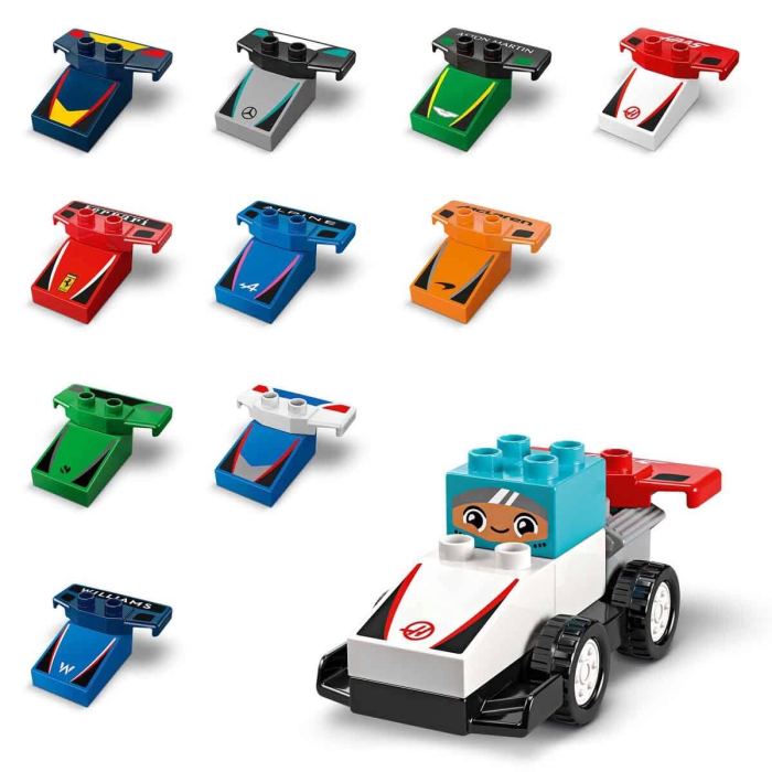 LEGO DUPLO Kasabası F1 Takımı Yarış Arabaları ve Sürücüler 10445