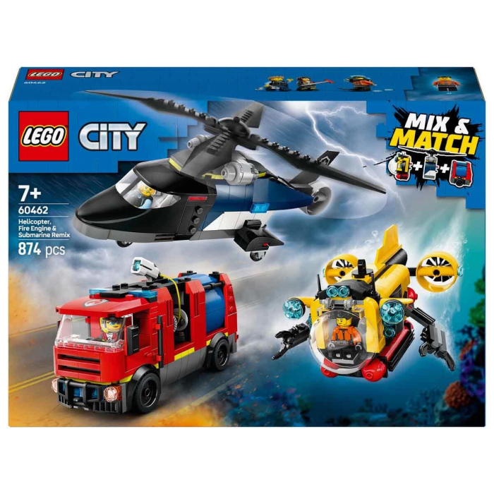 LEGO City Helikopter, İtfaiye Kamyonu ve Denizaltı Karışımı 60462