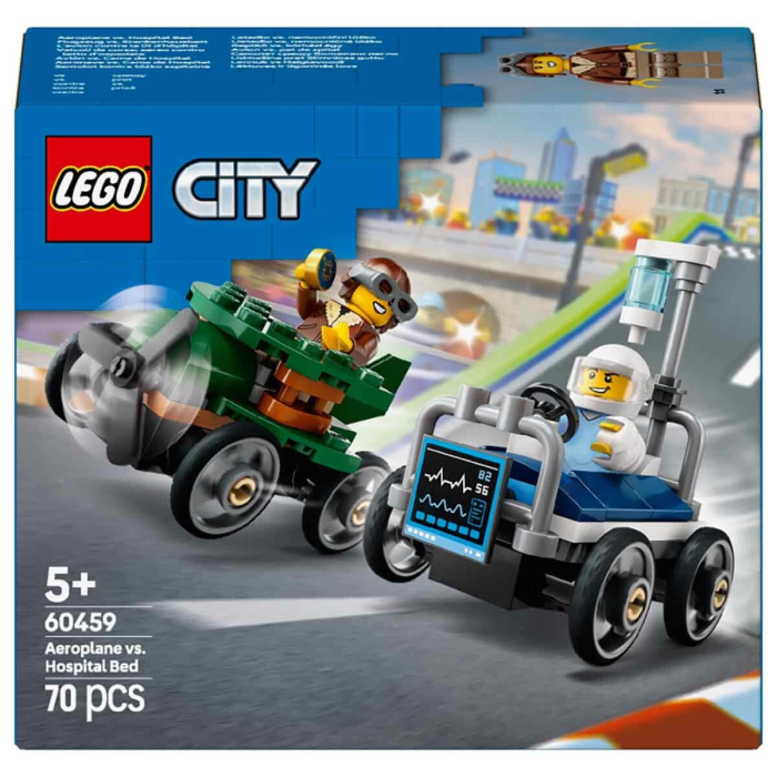 LEGO City Uçak, Hastane Yatağına Karşı Yarış Arabası Paketi 60459