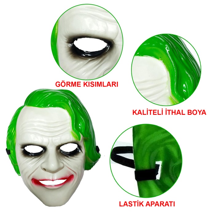 The Dark Knight Joker Maskesi Yeşil