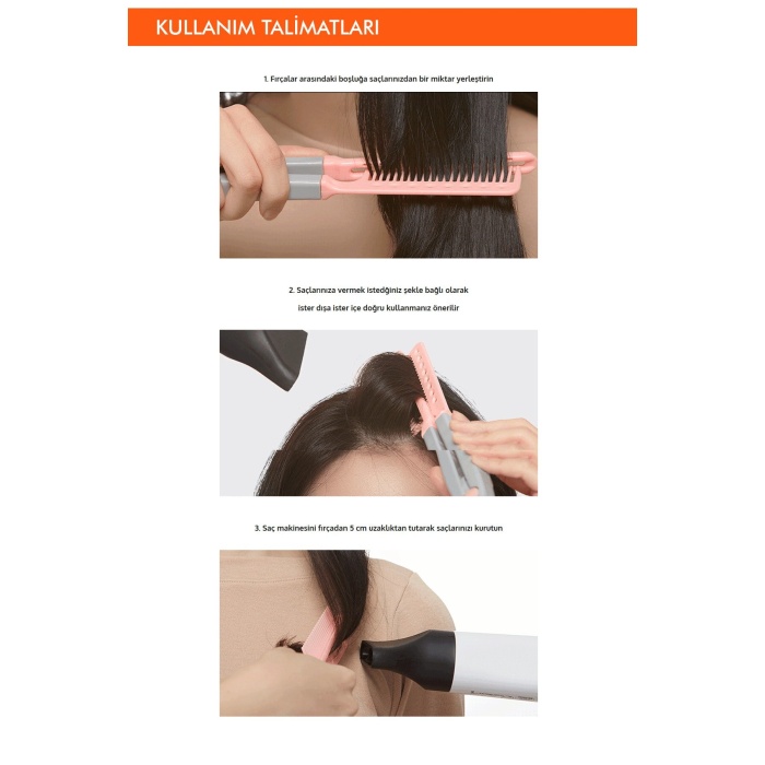 Saçlara Kolay Şekil Veren Saç Kurutma Fırçası APIEU Easy Hair Dry Brush