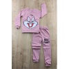 diamondstar Basic Tavşan Baskılı Pijama Takım 2-5 Yaş