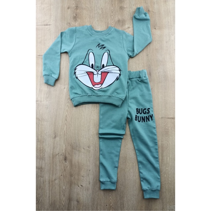 diamondstar Basic Tavşan Baskılı Pijama Takım 2-5 Yaş