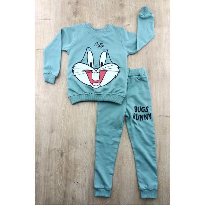 diamondstar Basic Tavşan Baskılı Pijama Takım 2-5 Yaş