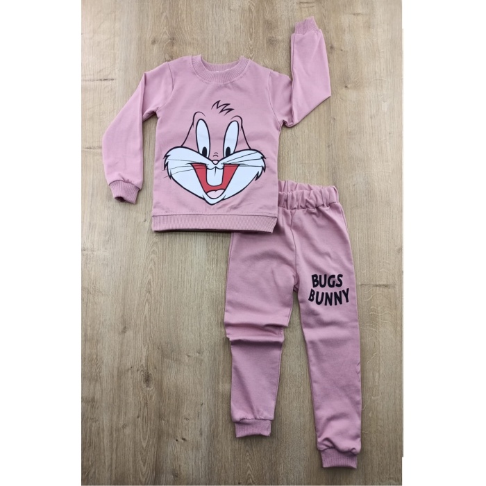 diamondstar Basic Tavşan Baskılı Pijama Takım 2-5 Yaş