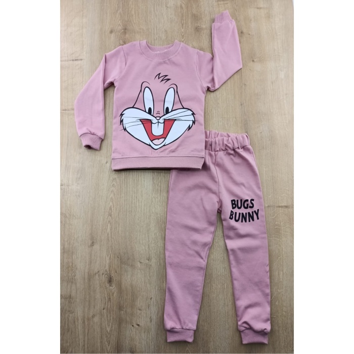 diamondstar Basic Tavşan Baskılı Pijama Takım 2-5 Yaş