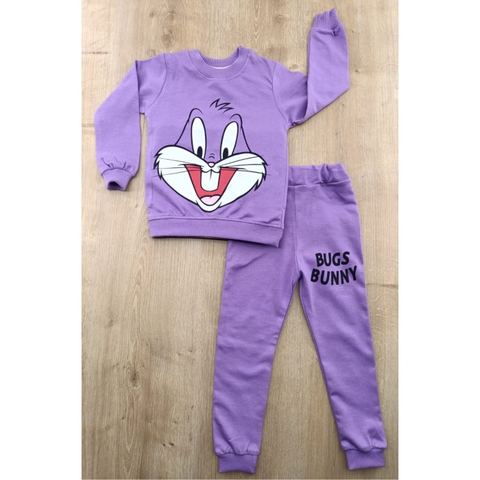 diamondstar Basic Tavşan Baskılı Pijama Takım 2-5 Yaş