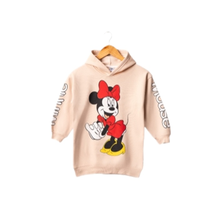 Kız Çocuk Kapşonlu Mini Mouse Tunik  Sweatshirt 4/8 Yaş