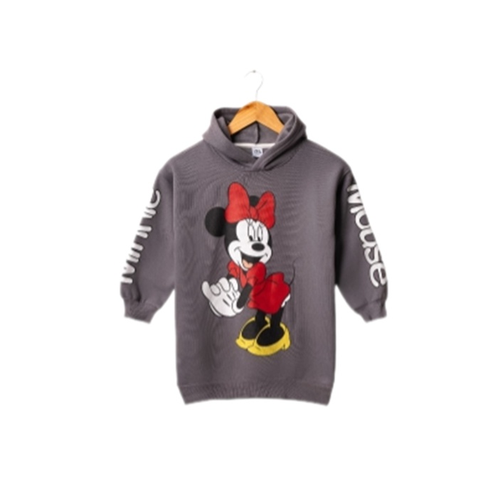 Kız Çocuk Kapşonlu Mini Mouse Tunik  Sweatshirt 4/8 Yaş