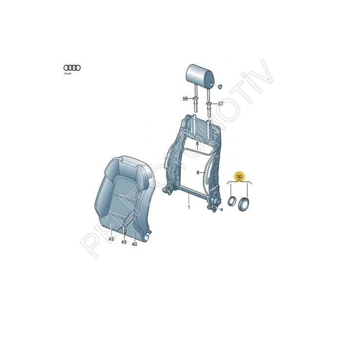 Audi A3 2004-2013 Koltuk Sırt Ayar Kolu 8p4881671 Gri