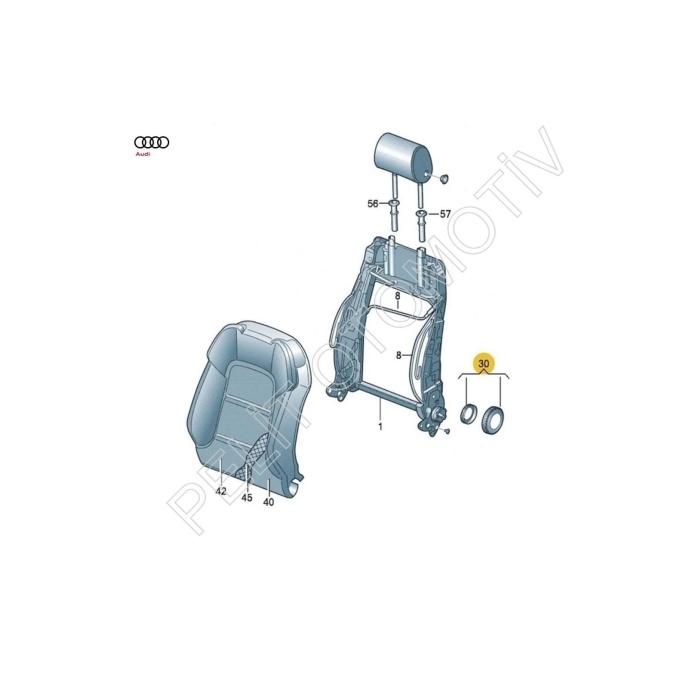 Audi A3 2004-2013 Koltuk Sırt Ayar Kolu 8p4881671 Siyah