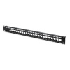 Digitus 24 Port Boş Patch Panel, Zırhlı, 1U Yüksekliğinde, Siyah Renk&lt;br&gt;Digitus Modular Patch Panel, Shielded, 24-port, blank, 1U, rack mount, color black (RAL9005)