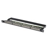 Digitus 19 Inch 24 port Cat.6 Patch Panel, Zırhlı (Shielded), siyah renk, 0,5U boyut