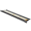 Digitus 19&quot; 24 port Cat-6 UTP Patch Panel, 8P8C, LSA, 0,5U boyut, tozdan korumak için kapaklı, zırhsız, siyah renk