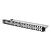 Digitus 48 Port Boş Patch Panel, Zırhlı Keystone Jack Takılabilir, 1U Yüksekliğinde, siyah RAL 9005 renk