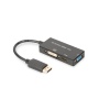 DisplayPort (DP) Çeviricisi/3 in 1 Multi-Media Kablosu&lt;br&gt;Kablolu, 0.20 metre&lt;br&gt;DP Erkek &lt;-&gt; HDMI Dişi + DVI Dişi + VGA Dişi&lt;br&gt;Siyah renk, altın kaplama