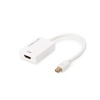 Mini DisplayPort (mini DP) &lt;-&gt; HDMI Adaptörü,  mini DP Erkek &lt;-&gt; HDMI Tip A Dişi, 0.20 metre, HDMI 2.0, aktif, CE, altın kaplama, beyaz renk&lt;br&gt;DisplayPort Adapter Cable, mini DP - HDMI type A M/F, 0,2m, HDMI 2.0, active, CE, gold, white