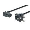 Güç Kablosu, CEE 7/7 (Typ-F) - C13, 90ø açılı, Erkek / Dişi,  1.8 metre, H05VV-F3G 0.75qmm, siyah renk&lt;br&gt;Power Cord, CEE 7/7 (Typ-F) - C13, 90ø angled M/F, 1.8m, H05VV-F3G 0.75qmm, black