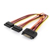 Dahili Y-güç kaynağı kablosu, Erkek/Dişi/Dişi, 0.3 metre,SATA 15-pin - 2 x SATA 15-pin&lt;br&gt;Internal Y-power supply cable M/F/F, 0.3m, SATA 15-pin - 2x SATA 15-pin