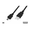 USB 2.0 Bağlantı Kablosu, USB A Erkek - USB mini B (5 pin) Erkek, 1 metre, AWG 28, USB 2.0 uyumlu, UL, siyah renk