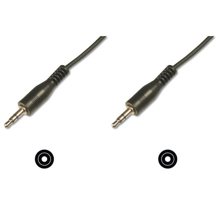 Stereo Ses Kablosu, 3.5 mm erkek - 3,5 mm erkek, 2.50 metre, CCS, 2x0.10/10 zırhlı, siyah renk